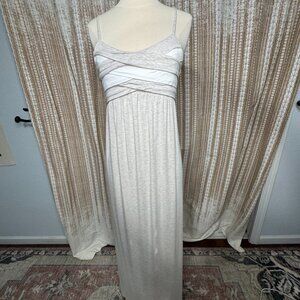 Donna Ricco New York Gray & White Faux Wrap Maxi Dress – Size M